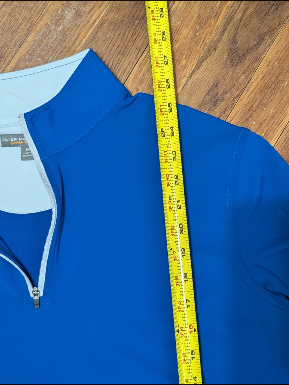 EUC Peter Millar Jacket Mens Med Blue Perth Performance Golf 1/4 Zip Wicking